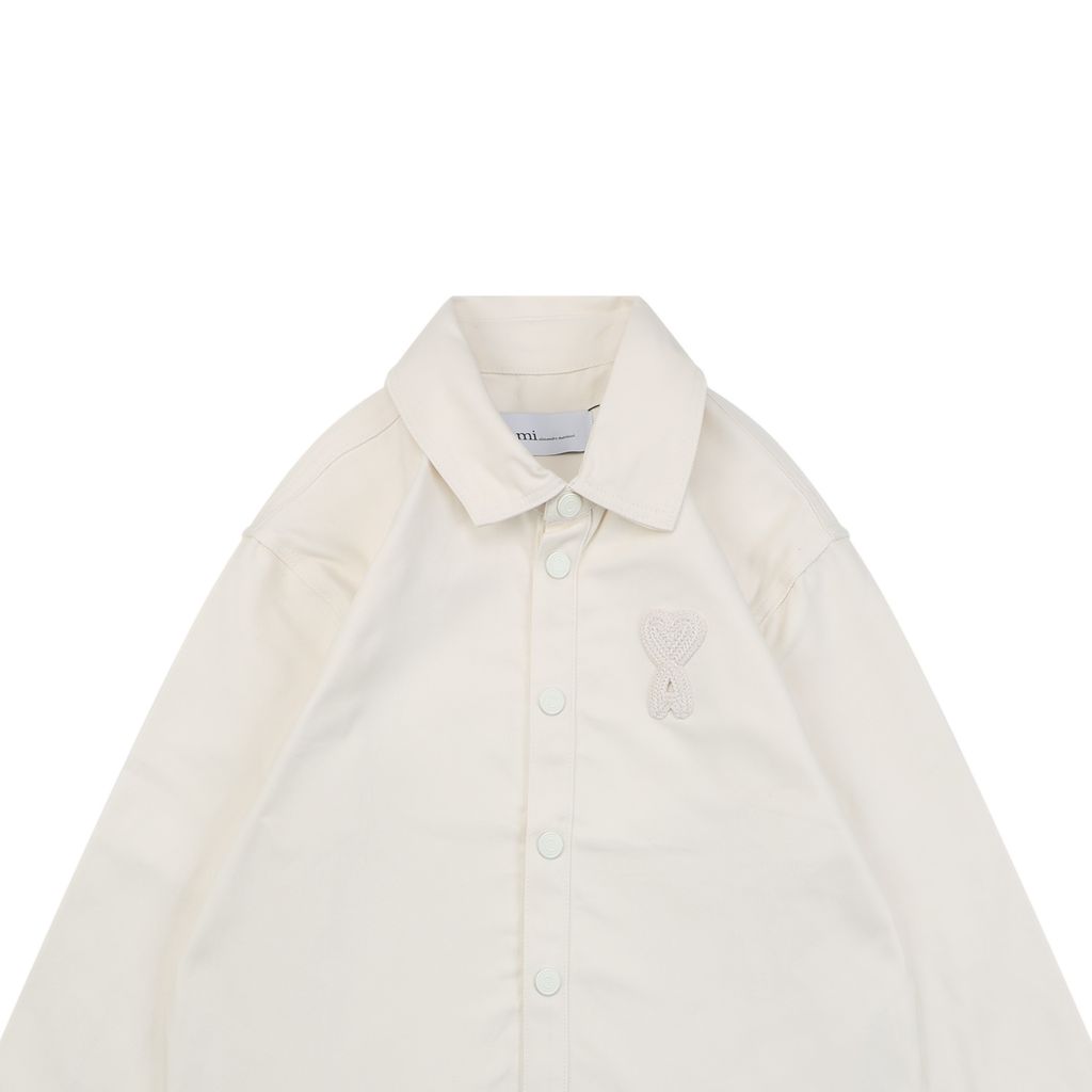 7d6aee7cAMI Paris Vintage Snow-Washed Denim Button-Up Shirt