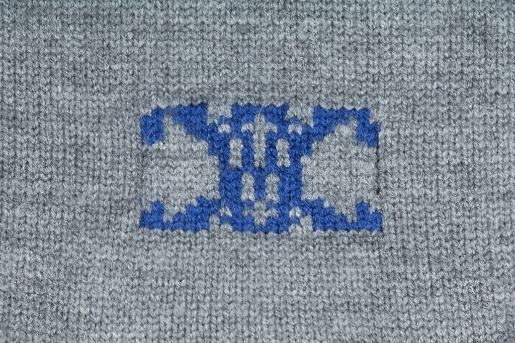 CELINE Chest Logo Anti-Pilling Knit Sweater