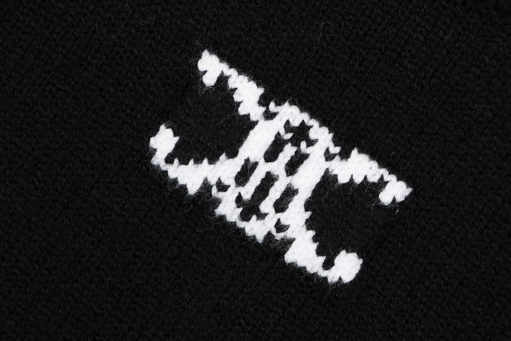 CELINE Chest Logo Anti-Pilling Knit Sweater