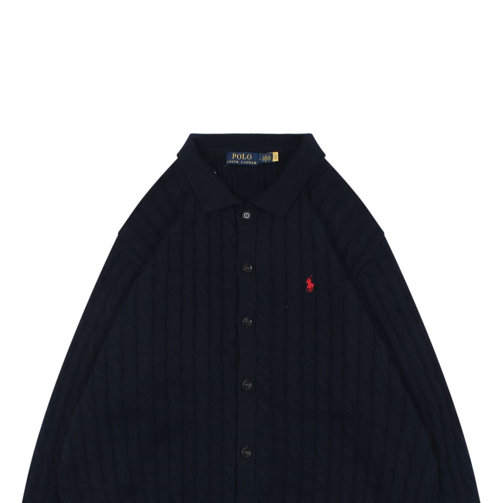 Ralph Lauren 7-Gauge Cotton Cable Knit Cardigan