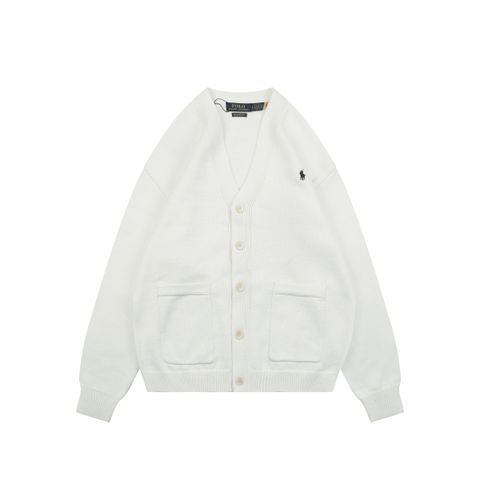 Ralph Lauren Pony Five-Button Pocket Cardigan White