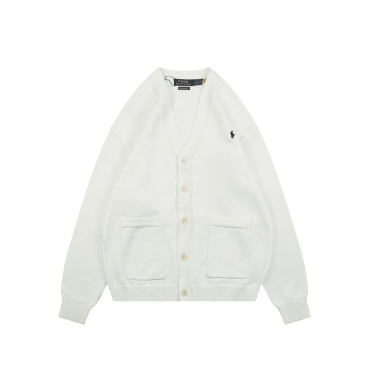 Ralph Lauren Pony Five-Button Pocket Cardigan White