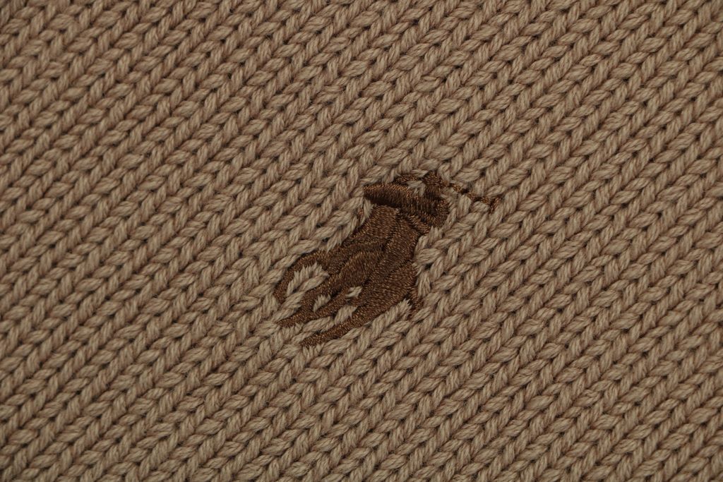 Ralph Lauren Camel Tajima Embroidered Pony Knit Sweater