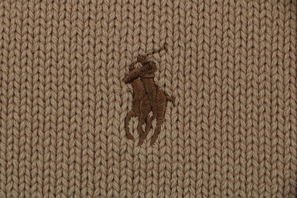 Ralph Lauren Camel Tajima Embroidered Pony Knit Sweater