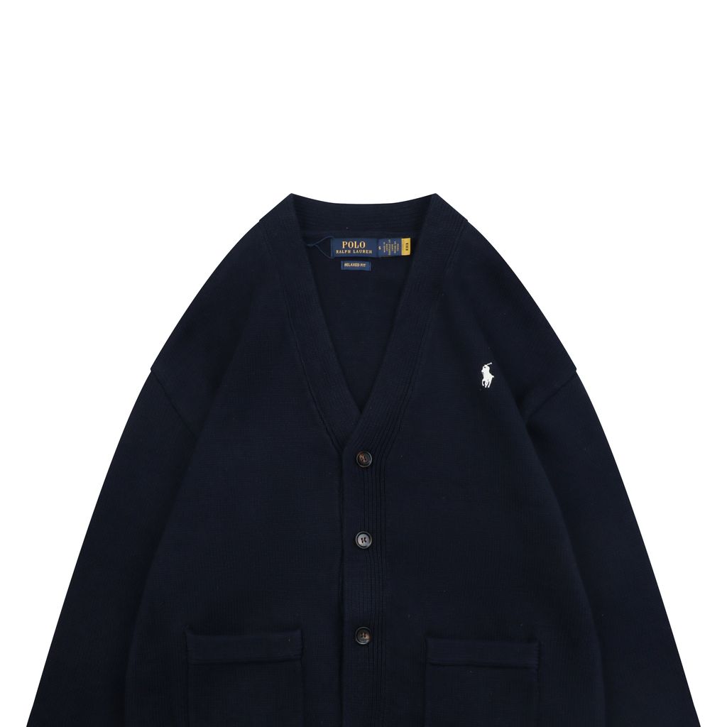 Ralph Lauren Heavyweight Cotton STOLL Navy Cardigan