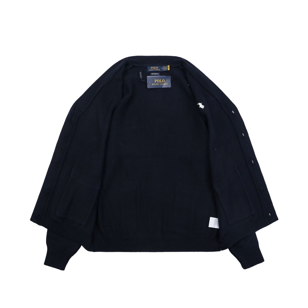 Ralph Lauren Heavyweight Cotton STOLL Navy Cardigan