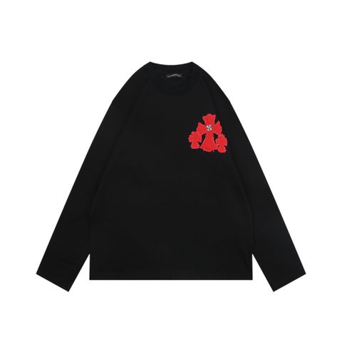 Chrome Hearts Triple Cross Print Long Sleeve T-Shirt