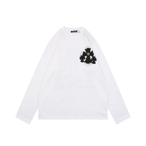 Chrome Hearts Triple Cross Print Long Sleeve T-Shirt