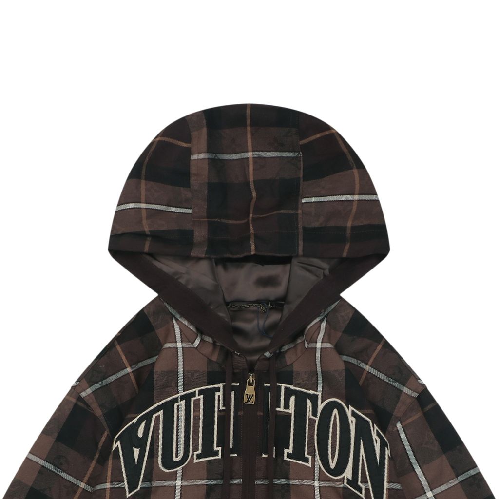 Louis Vuitton Brown Black Monogram Jacquard Zip Jacket