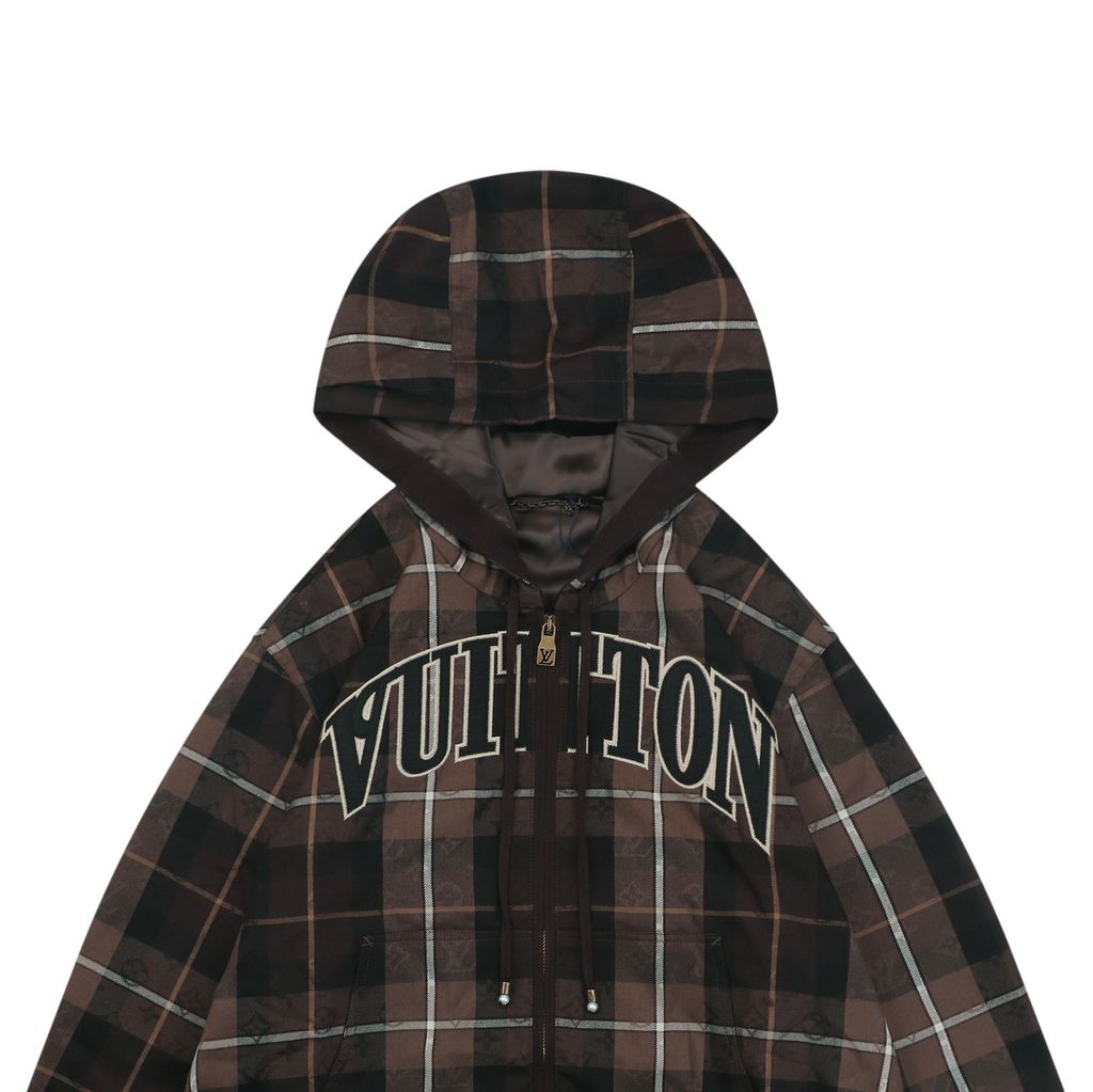 Louis Vuitton Brown Black Monogram Jacquard Zip Jacket