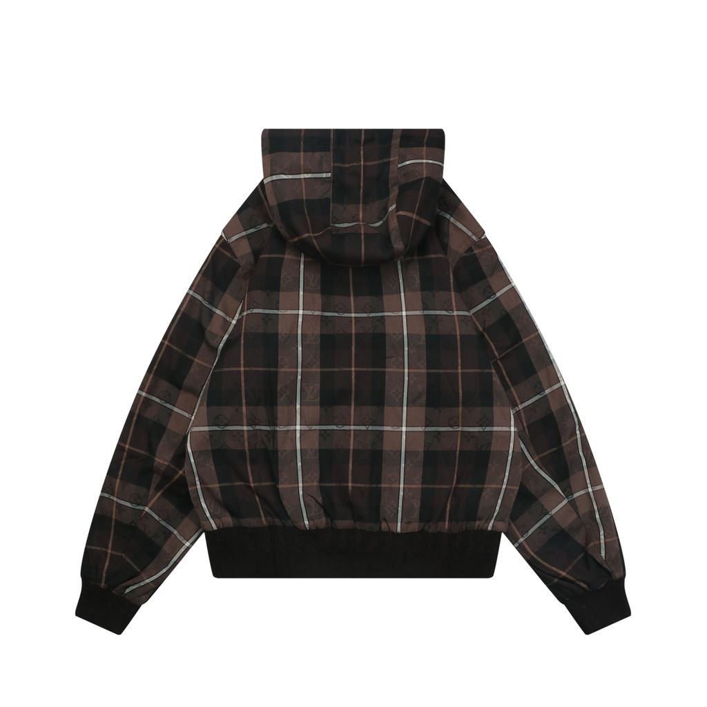 Louis Vuitton Plaid Arc Logo Hooded Jacket