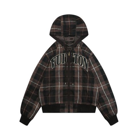 Louis Vuitton Plaid Arc Logo Hooded Jacket