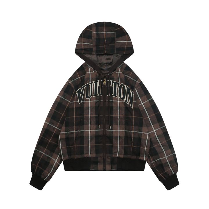 Louis Vuitton Plaid Arc Logo Hooded Jacket
