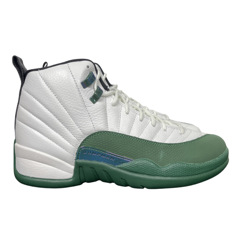 Shop Air Jordan 12 Retro Bucks CT8013-103 in Summit White, Fierce Purple and Gorge Green with premium leather, Air Zoom cushioning and rubber traction.