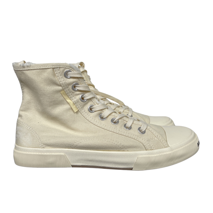 Balenciaga Paris High Top 688752 W3RC4 9090 Beige Off-White Destroyed Sneakers