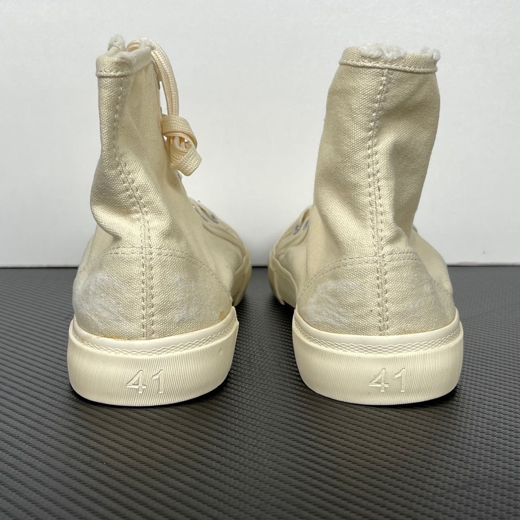 Balenciaga Paris High Top 688752 W3RC4 9090 Beige Off-White Destroyed Sneakers