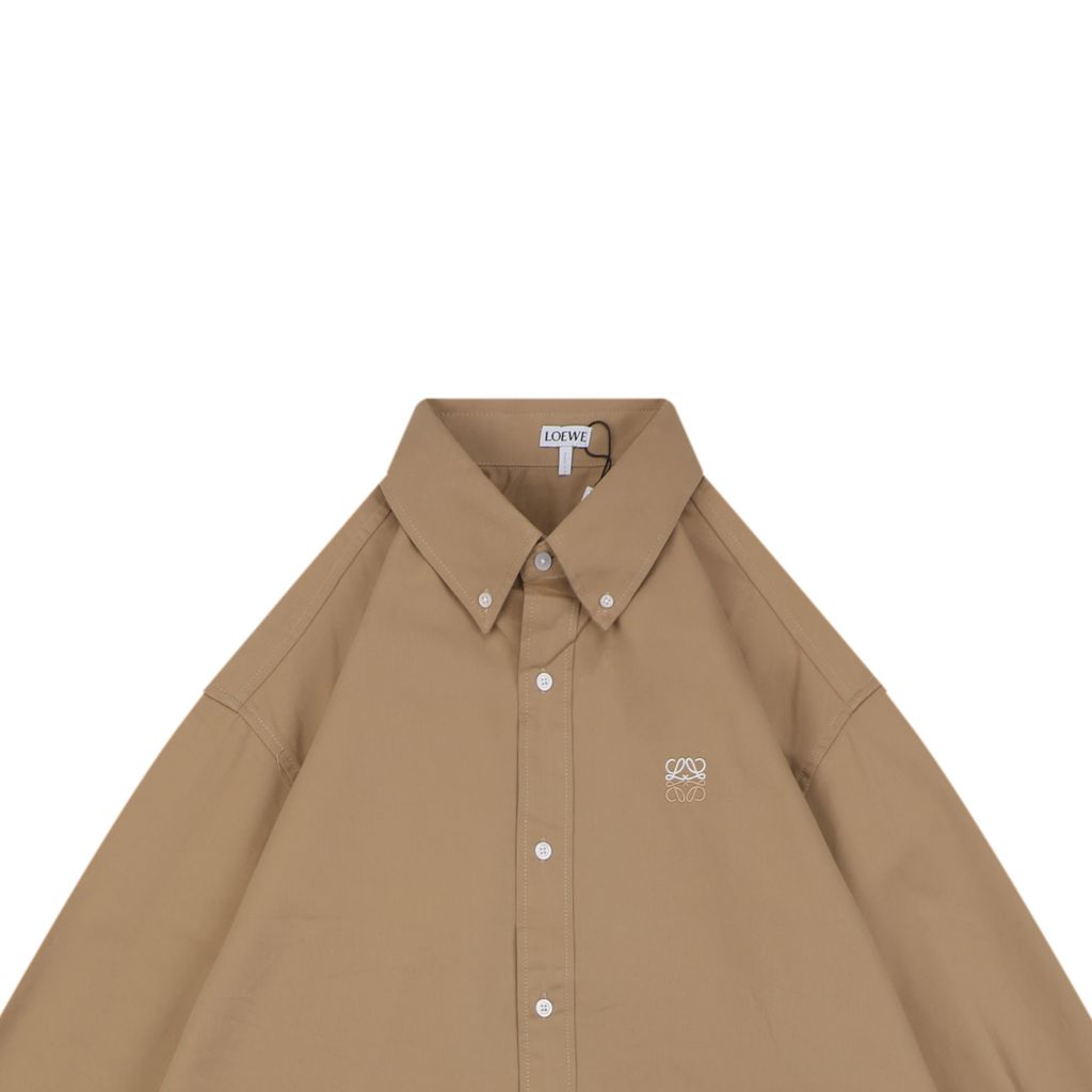 LOEWE Enzyme-Washed Embroidered Long Sleeve Shirt