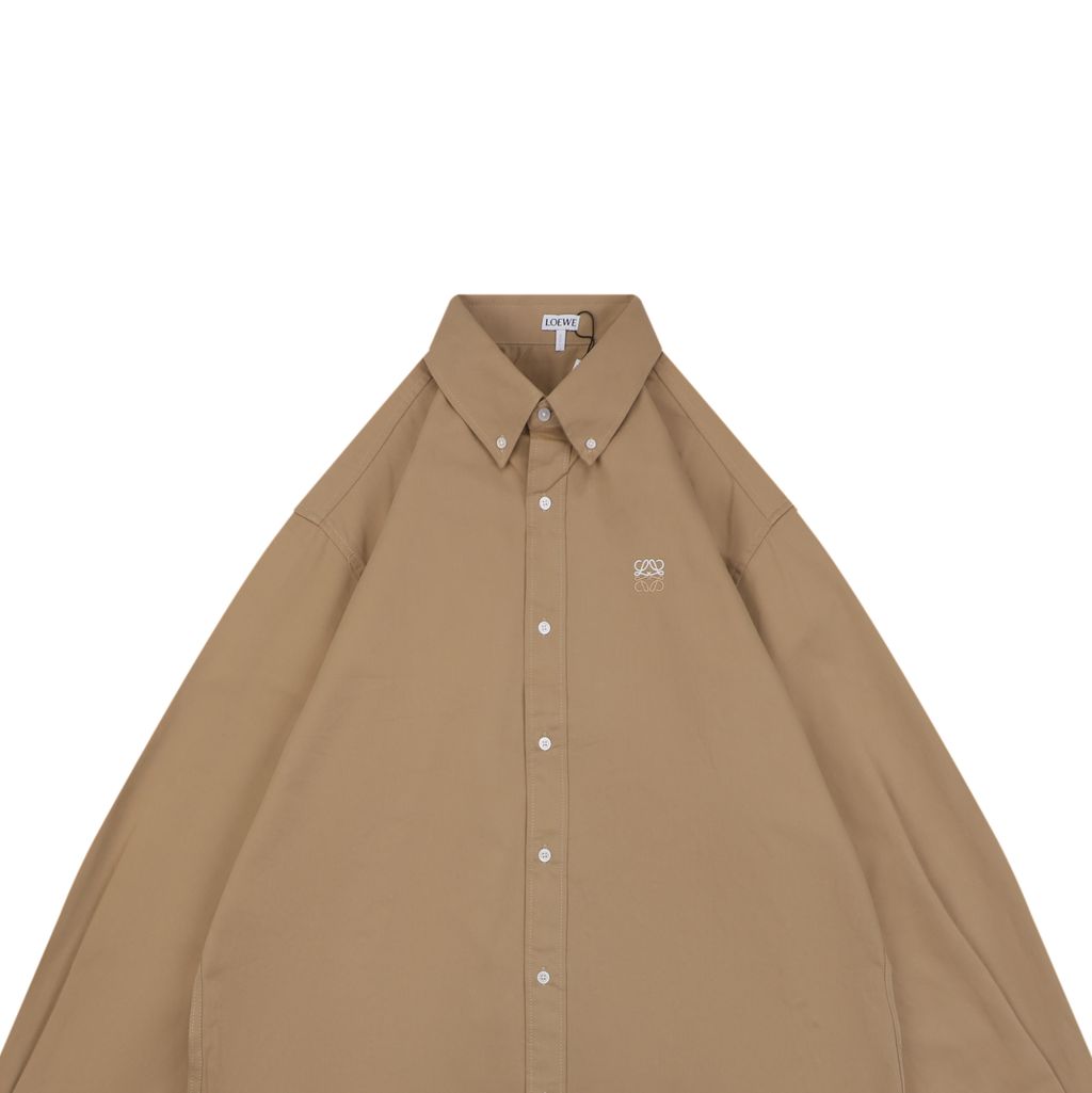 LOEWE Enzyme-Washed Embroidered Long Sleeve Shirt