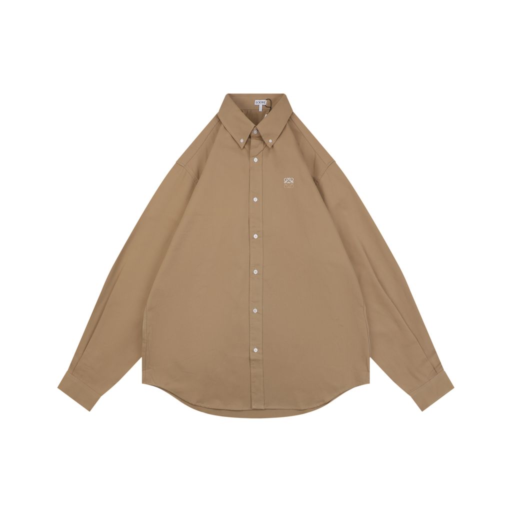 LOEWE Contrast Anagram Embroidered Long Sleeve Shirt