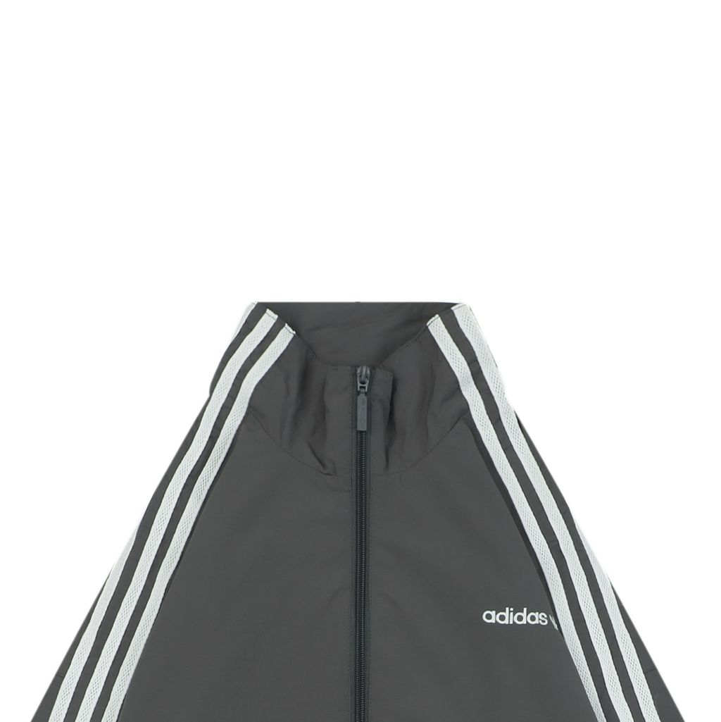 Adidas Grey Three-Stripes Nylon Blend Track Jacket