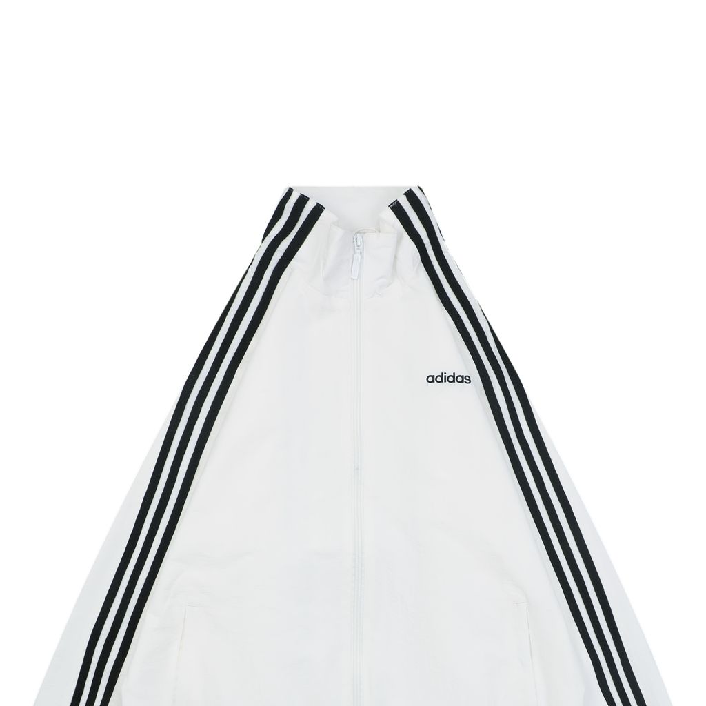 Adidas Breathable Mesh Stripe Mock Neck Sports Jacket