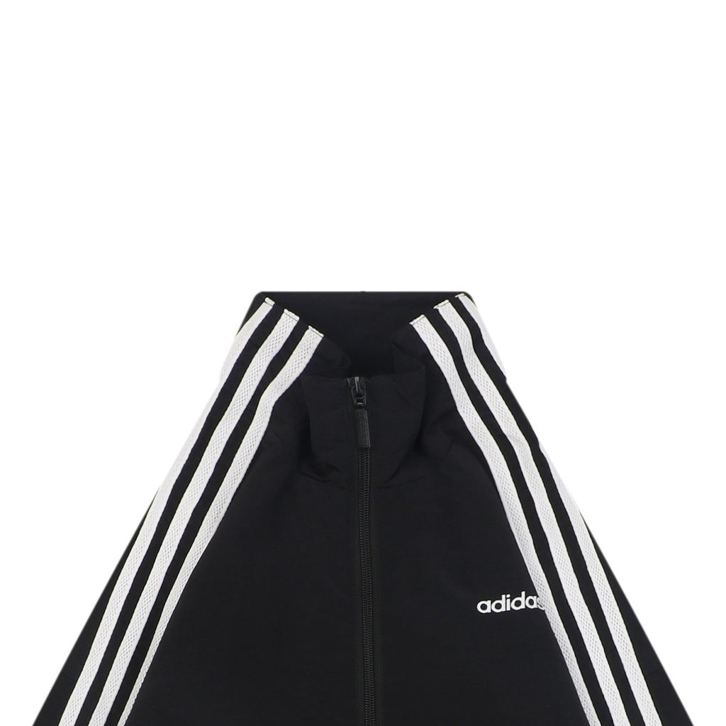 Adidas Breathable Mesh Stripe Mock Neck Sports Jacket