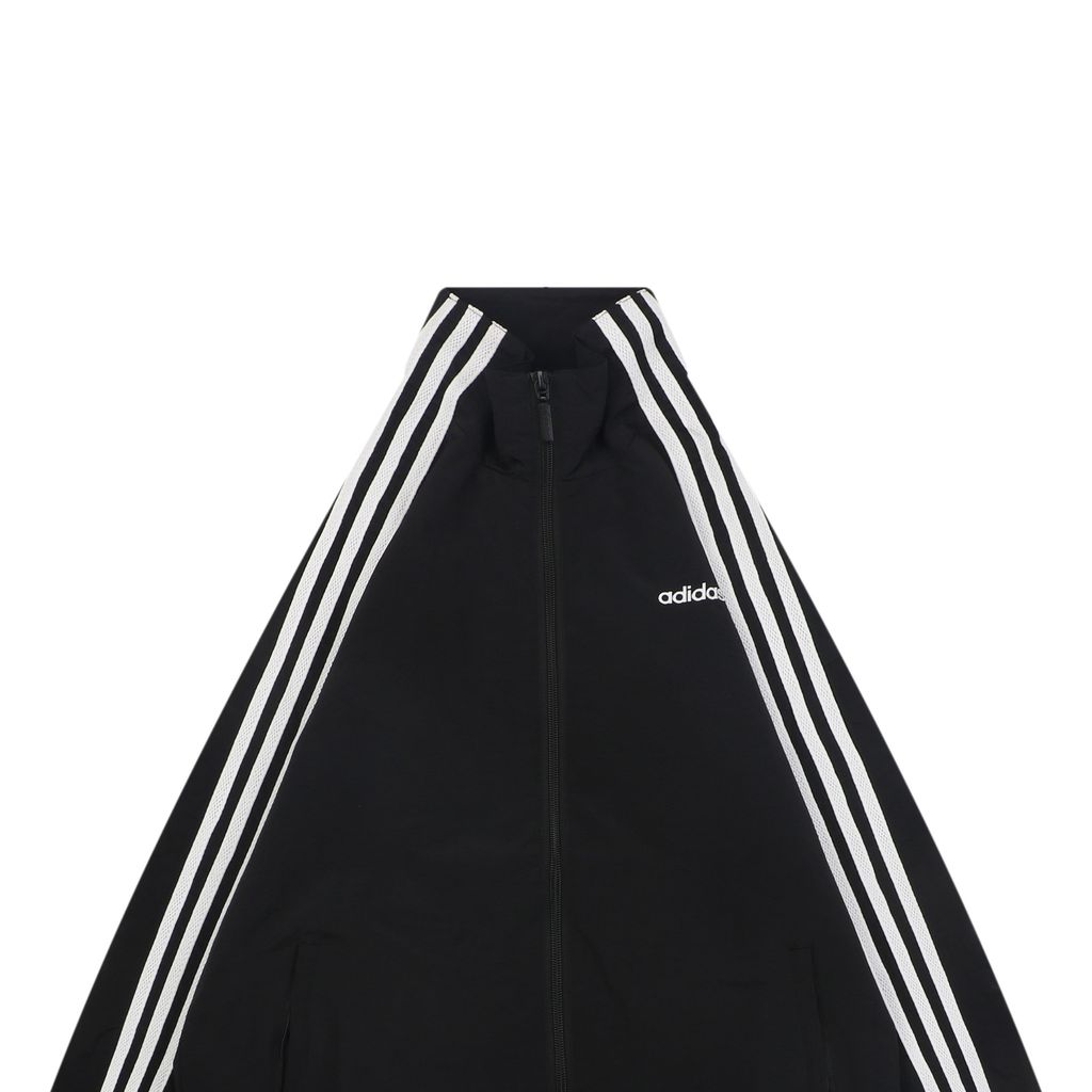 Adidas Breathable Mesh Stripe Mock Neck Sports Jacket