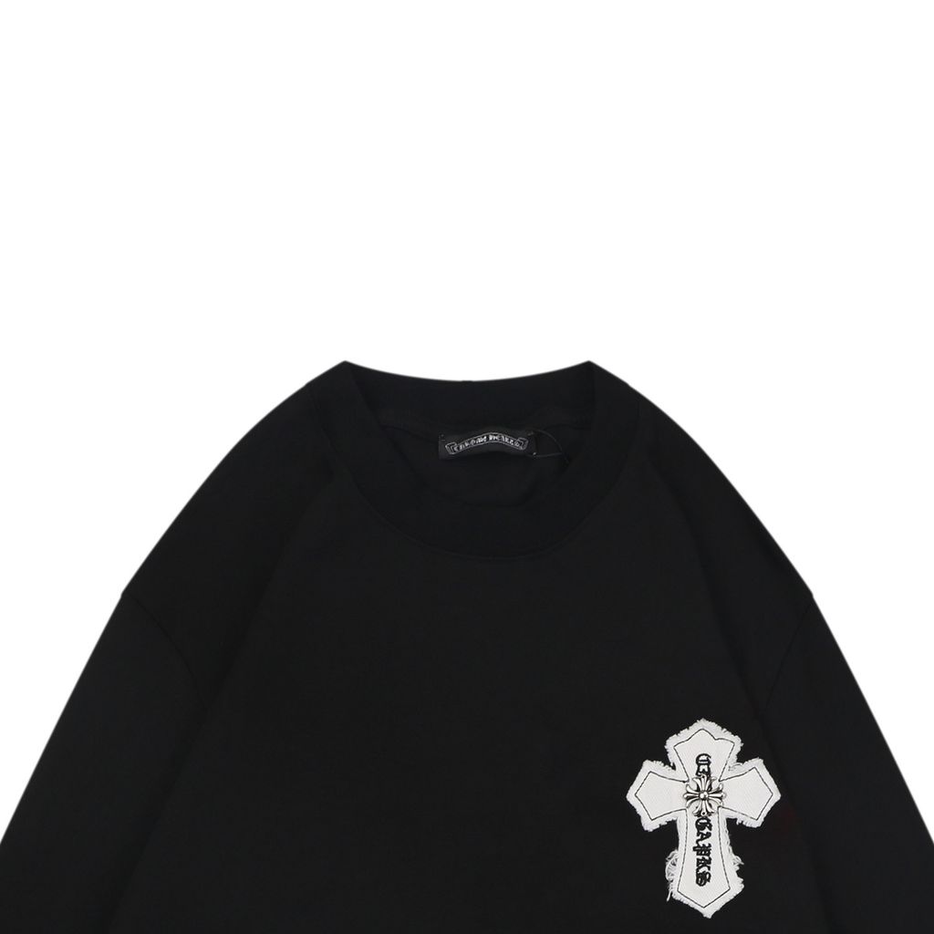 Chrome Hearts 230G Embroidered Cross Patch Long Sleeve T-Shirt