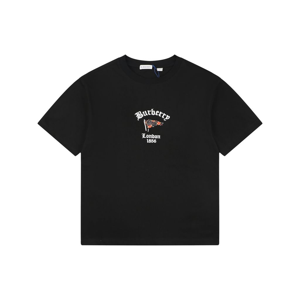 Burberry Check Flag Embroidered T-Shirt