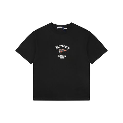 Burberry Check Flag Embroidered T-Shirt