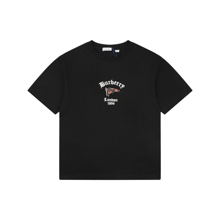 Burberry Check Flag Embroidered T-Shirt