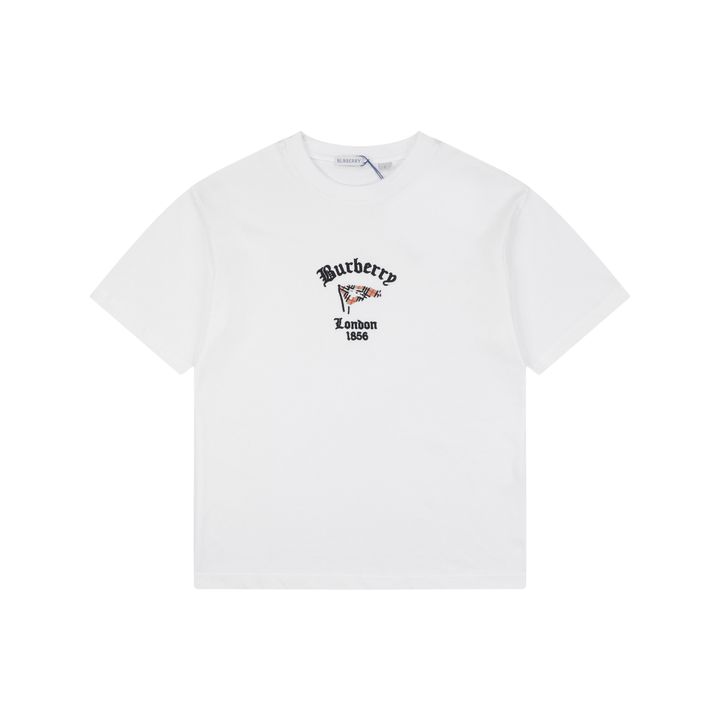 Burberry Check Flag Embroidered T-Shirt