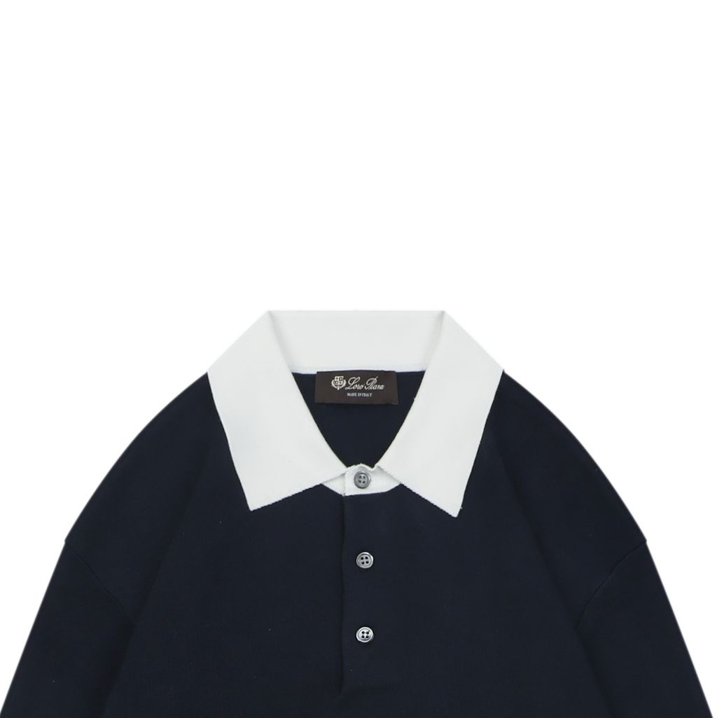 Loro Piana Lyocell Blend Navy Rugby Shirt