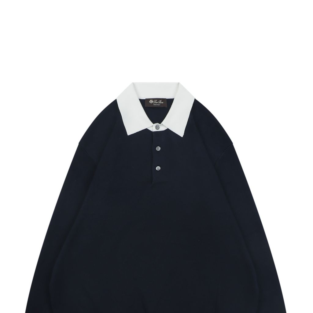 Loro Piana Lyocell Blend Navy Rugby Shirt