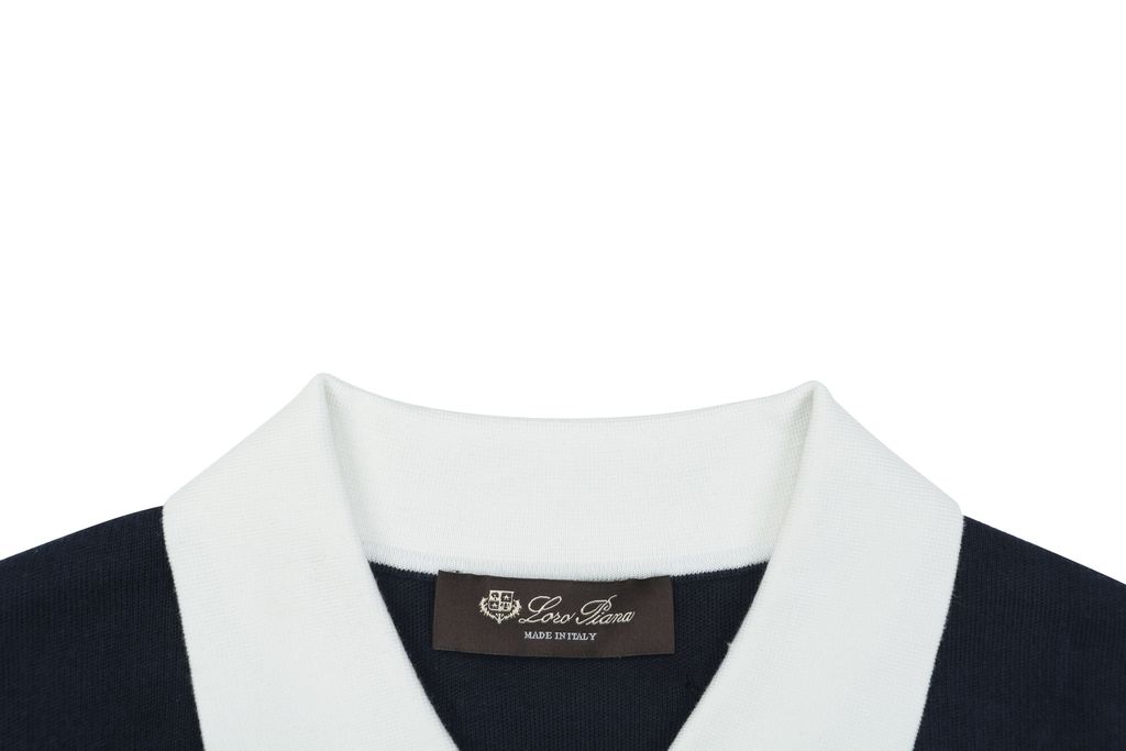 Loro Piana Ivory Collar Business Casual Long Sleeve Polo