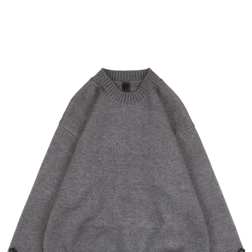 Chrome Hearts Cross Sleeve Leather Patch Wool Sweater