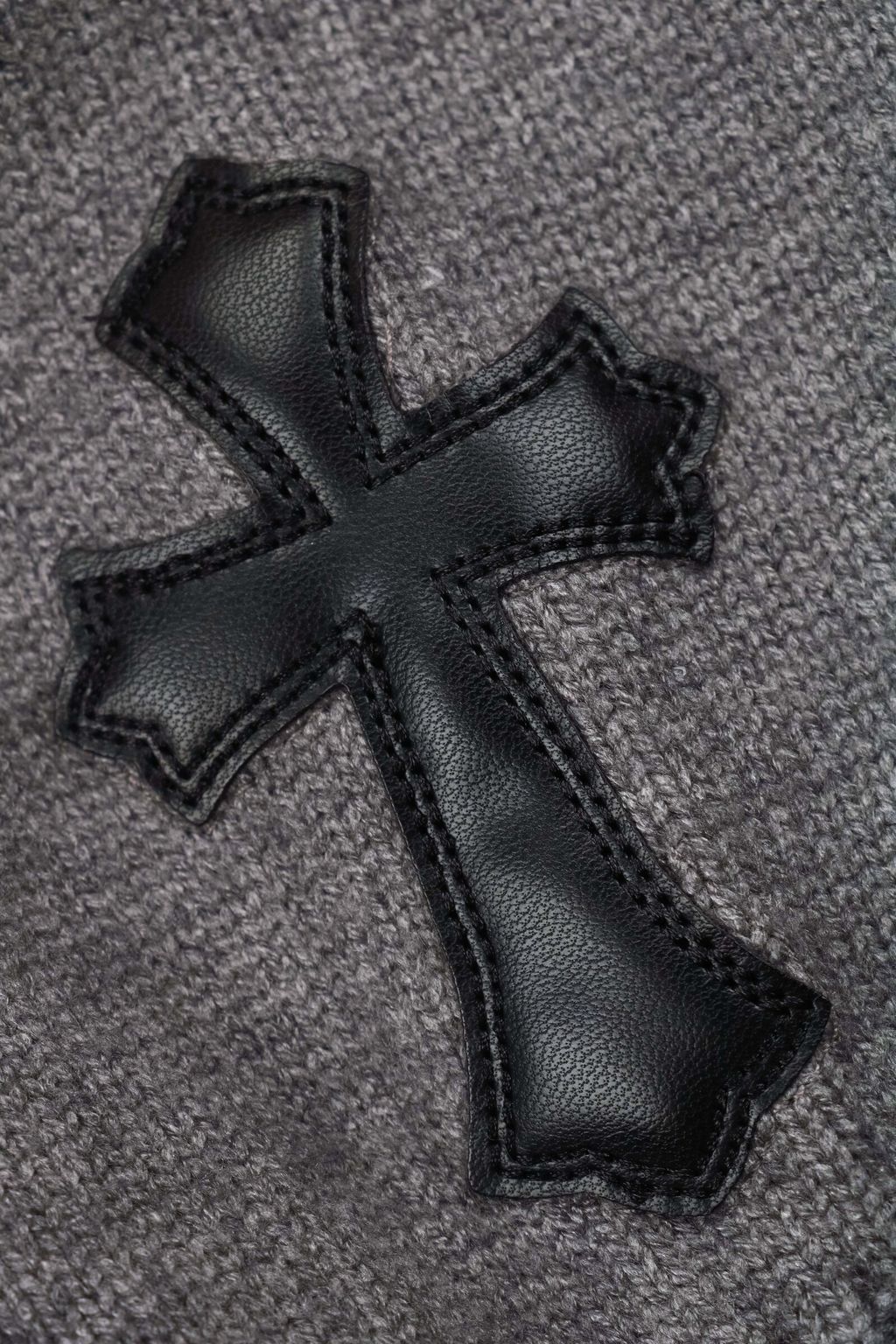 Chrome Hearts Grey Wool 3D Back Intarsia Knit Pullover
