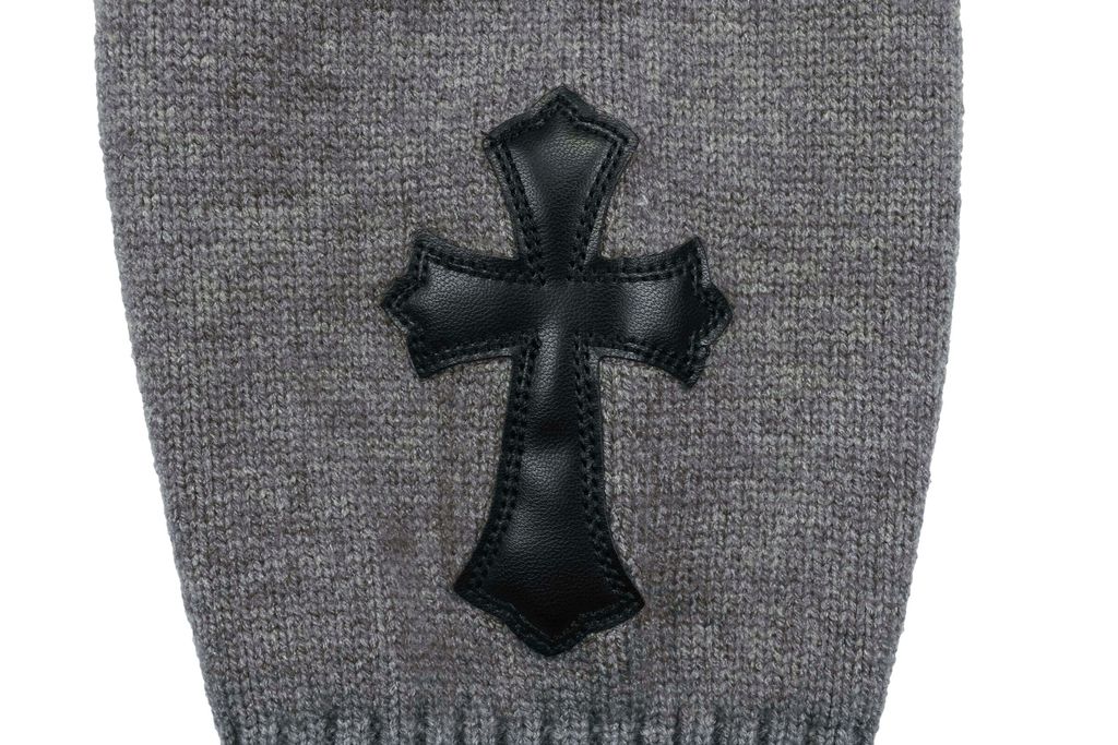 Chrome Hearts Grey Wool 3D Back Intarsia Knit Pullover