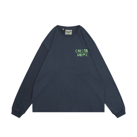 Gallery Dept Neon Green Distressed Letter Print Long Sleeve