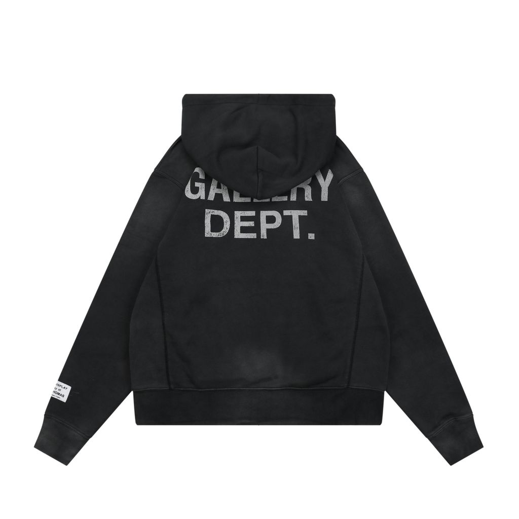 Gallery Dept Red Paint Splatter Distressed Logo Hoodie