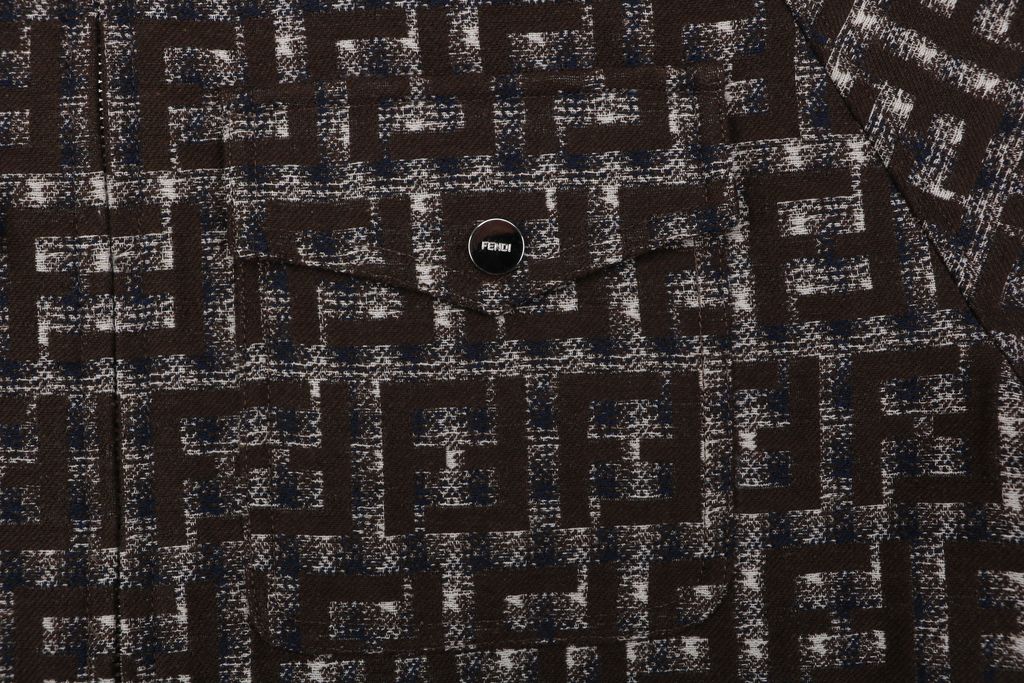 Fendi FF Geometric Check Raglan Sleeve Jacket