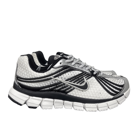 Shop Nike Zoom Skylon 11 IU1869-101 in Summit White, Black, Light Smoke Grey and Metallic Silver with heel Air Zoom, Cushlon cushioning and flexible traction.