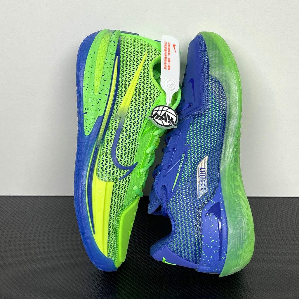 Shop Nike Air Zoom G.T. Cut 1 EP CZ0176-301 in Voltage Green and Lapis with full-length React, Air Zoom Strobel, heel Zoom cushioning and low-profile court control.
