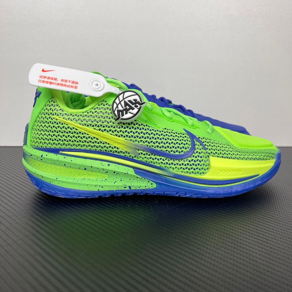 Shop Nike Air Zoom G.T. Cut 1 EP CZ0176-301 in Voltage Green and Lapis with full-length React, Air Zoom Strobel, heel Zoom cushioning and low-profile court control.