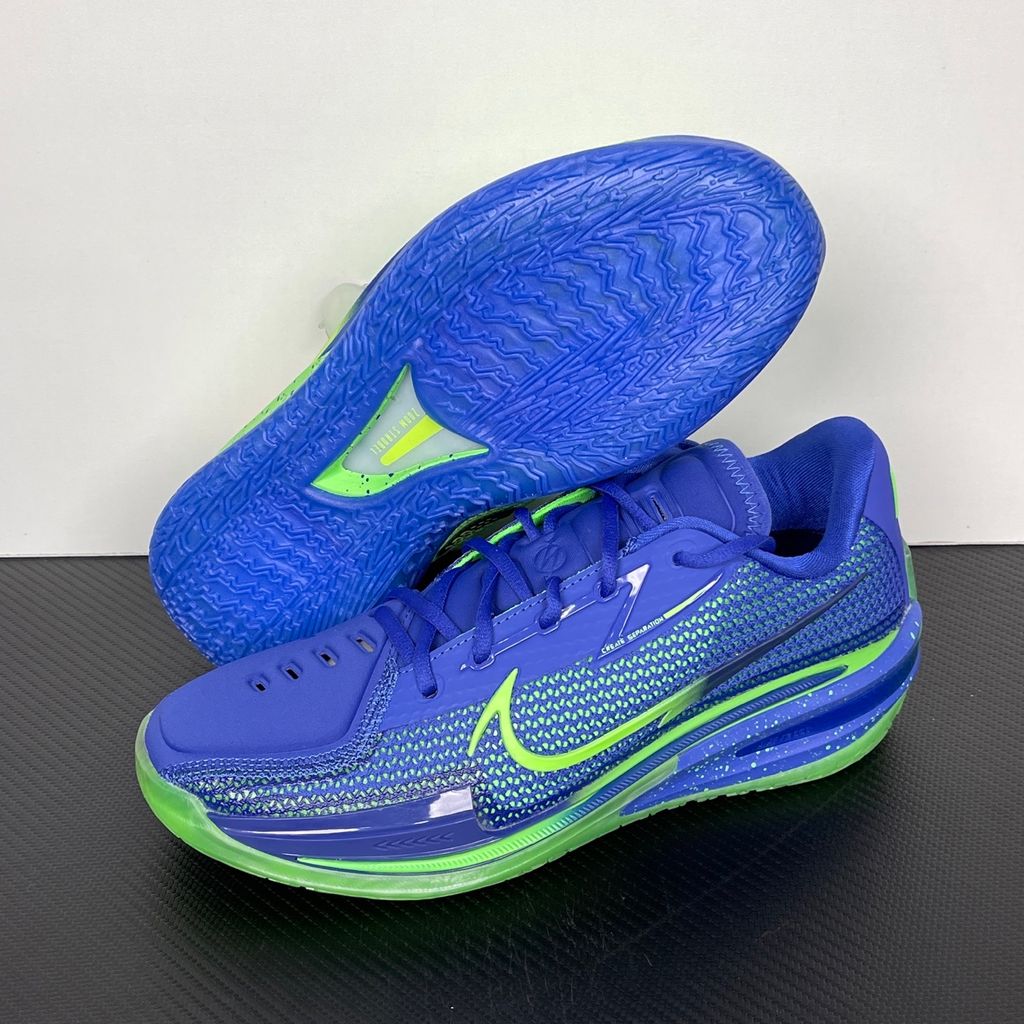 Shop Nike Air Zoom G.T. Cut 1 EP CZ0176-301 in Voltage Green and Lapis with full-length React, Air Zoom Strobel, heel Zoom cushioning and low-profile court control..jpg