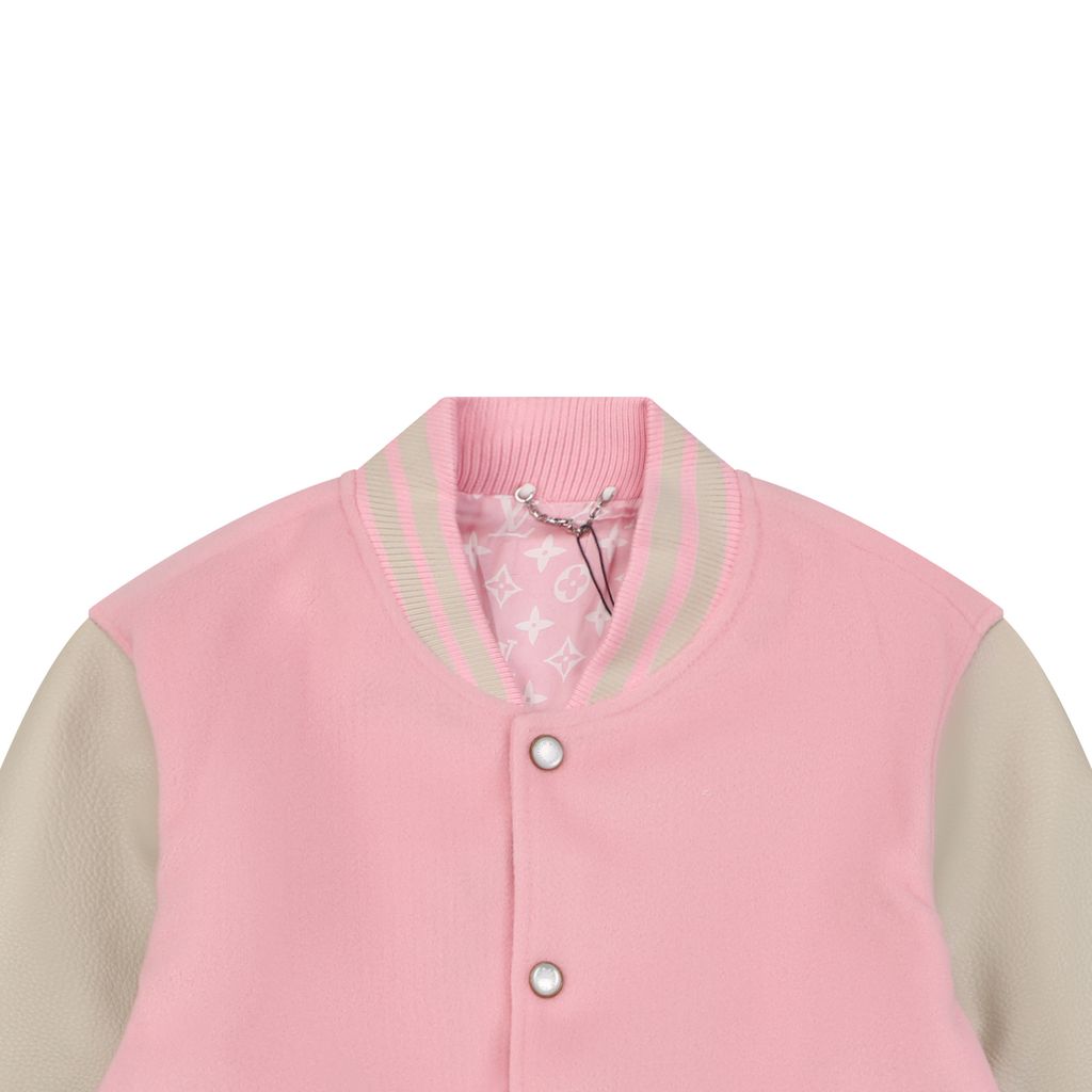 Louis Vuitton Pink Vintage Woolen Baseball Jacket