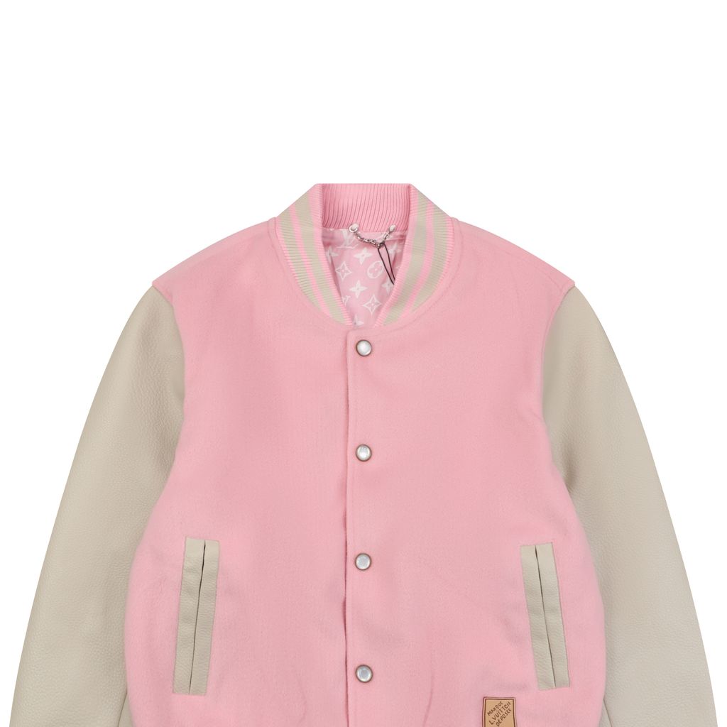 Louis Vuitton Pink Vintage Woolen Baseball Jacket