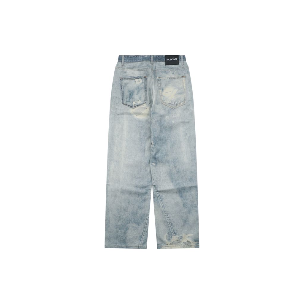 Balenciaga Light Blue Faded Wide-Leg Jeans