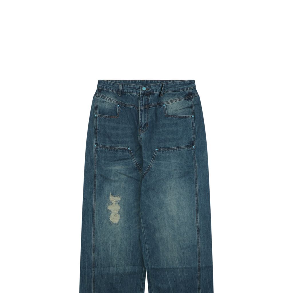 Louis Vuitton Laser-Engraved Vintage Cotton Denim Pants