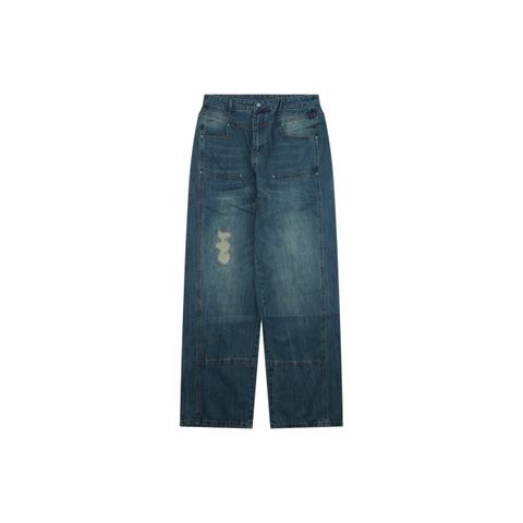 Louis Vuitton Turquoise Button Distressed Denim Jeans